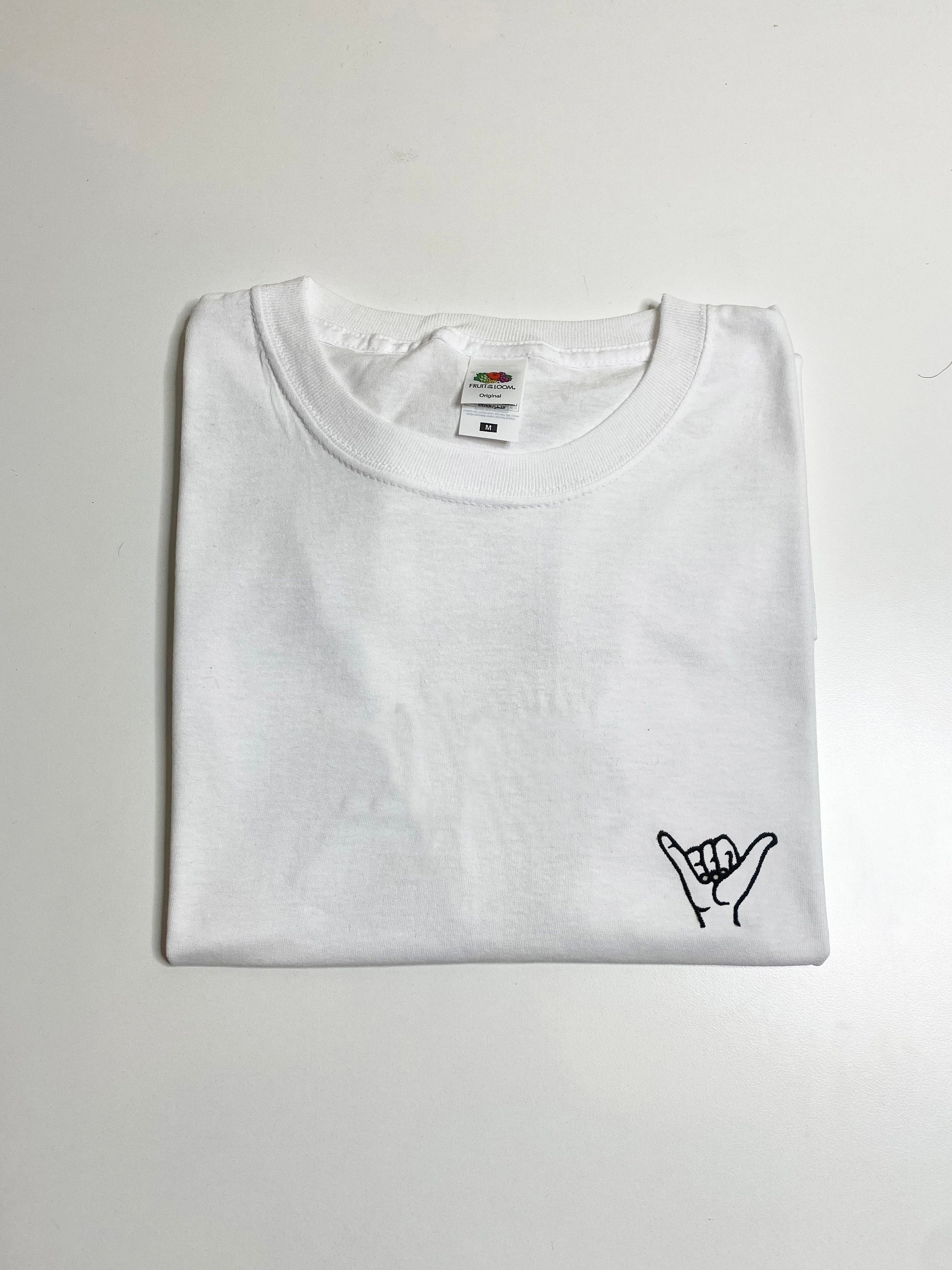 Personalised Unisex Embroidered T-shirt, Black and White - Etsy