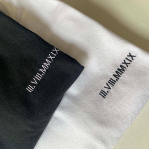 Números romanos personalizados, camiseta bordada, monograma