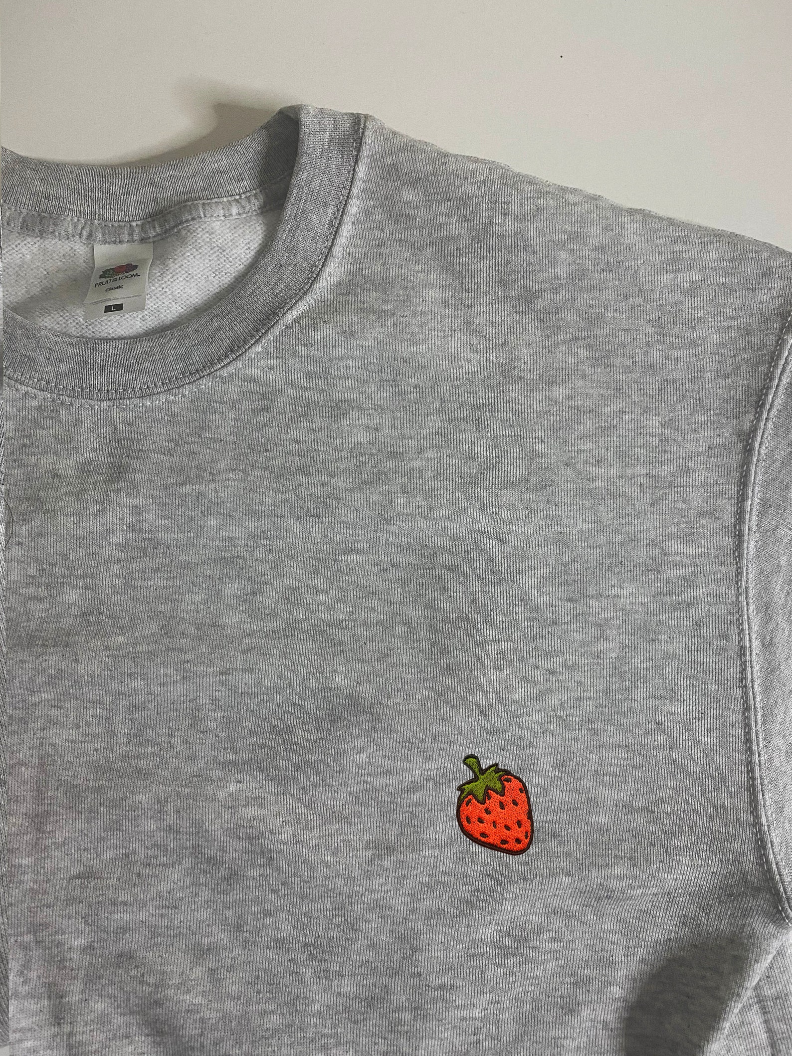 Strawberry Embroidered Sweatshirt - Etsy