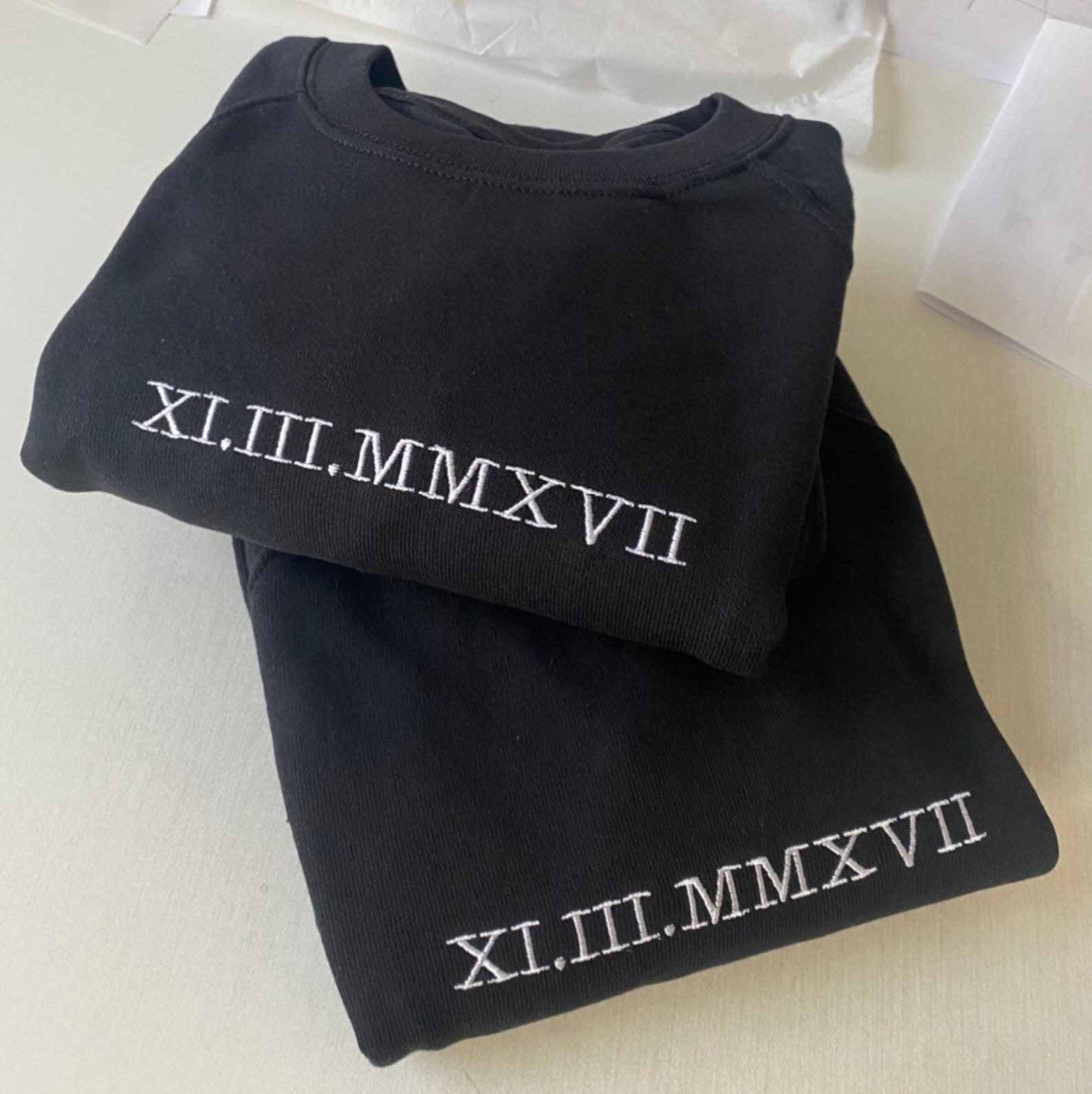 Custom Roman Numerals, Embroidered Sweatshirt, Valentines Gift, Unisex ...