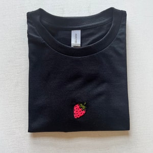 Strawberry Embroidered T-shirt, Unisex