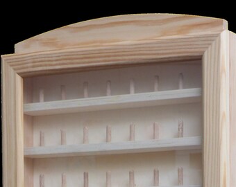 Large thimble collection display case. For 64 thimbles. Measurements: 30*6.5*54 cm. In natural pine, raw. To paint.