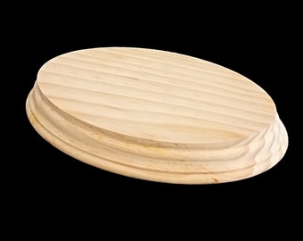 Wooden oval bases. In raw pine wood. Turned edges. Ideal for painting. Crafts and decoration. Various measures.