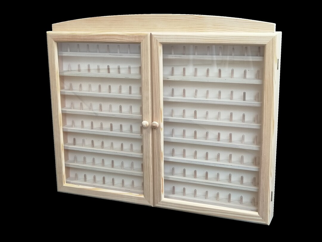 Thimble Collection Display Case. 2 Doors. Capacity 144 Thimbles. in