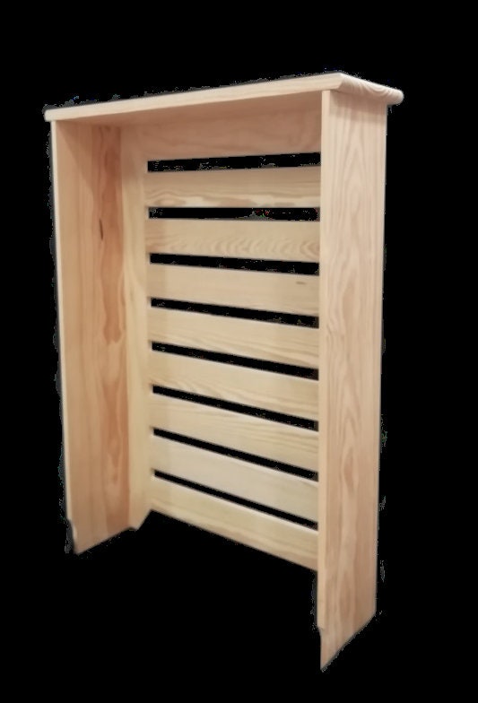 Cubierta de radiador madera maciza de pino gris 169x19x84 cm