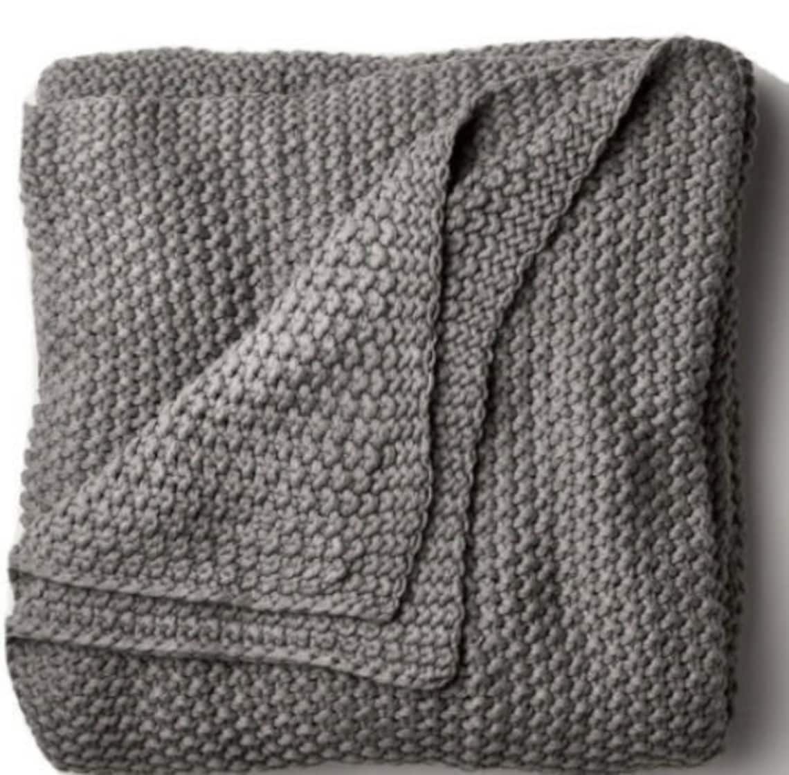 CASALUNA Knit Blanket Size King dark Gray Soft Med Weight Etsy
