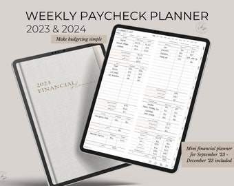 2024 Weekly Paycheck Planner,Complete Budget Planner,BiWeekly Budget, Budget Template,Bill Tracker,Expense Tracker,Budget Breakdown Planner