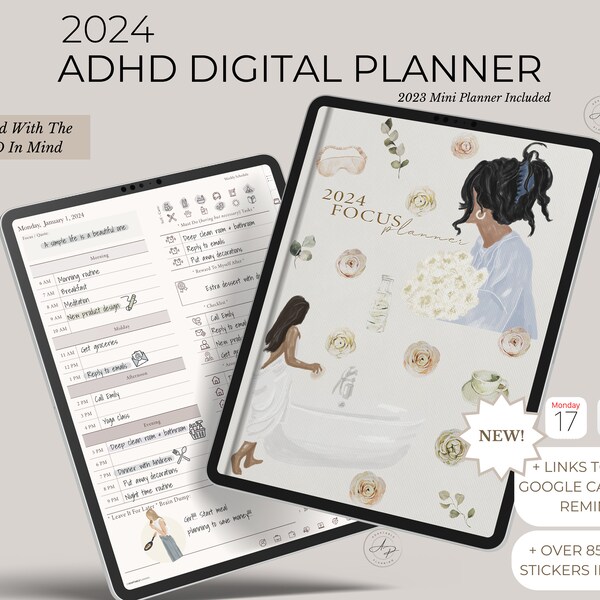 2024 ADHD Planner, ADHD Daily Planner, Adhd GoodNotes Planner, Adhd Adult Planner, Planner Adhd, ADHD Planner, Adhd Digital Daily Planner