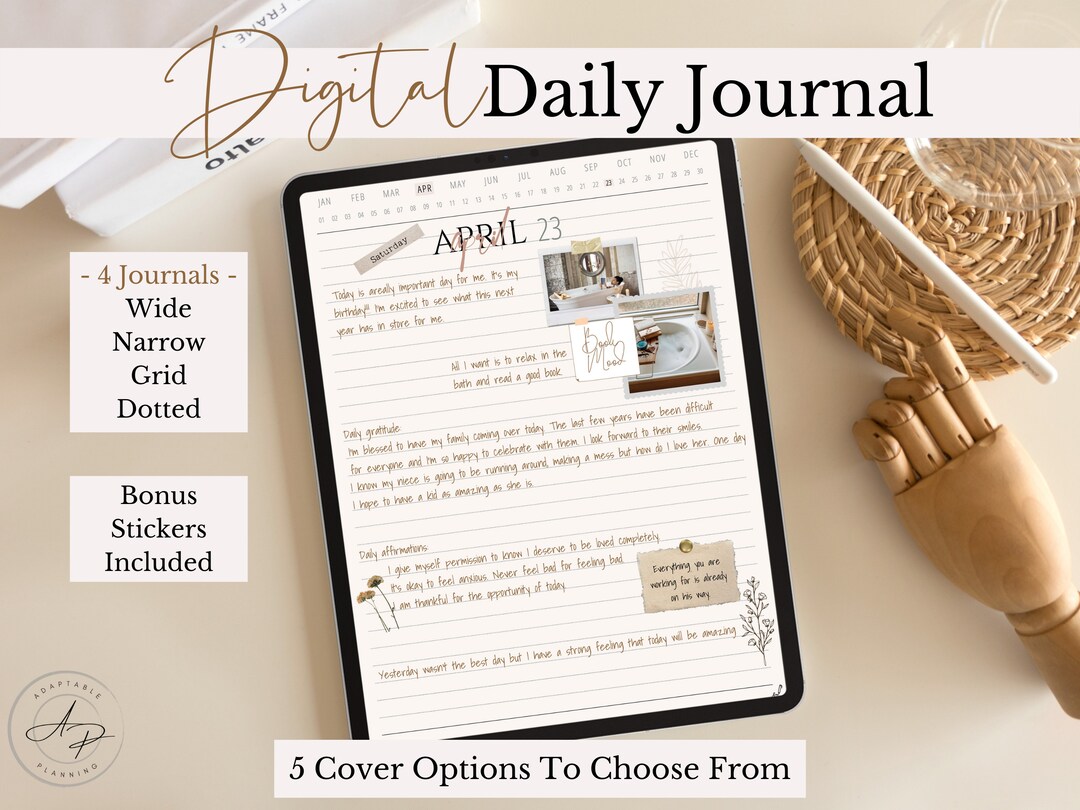 Digital Daily Journal Pages Digital Journal for Ipad - Etsy