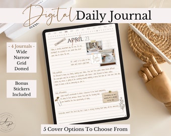 Digital Daily Journal Pages, Digital Journal for iPad, Goodnotes and Notability, Hyperlinked Journal, Feeling Journal Diary, Anxiety Journal