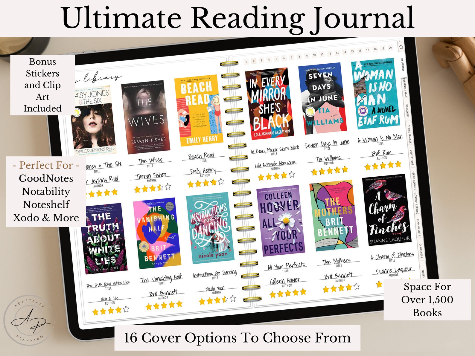 Digital Reading Journal: Goodnotes Book Review & Tracker (digital ...
