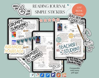 Romance Fantasy Reading Journal Stickers (Digital Download)