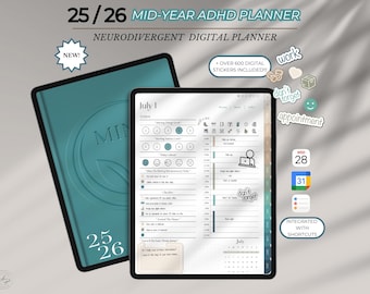 ADHD Digital Planner 2025-2026: Neurodiversity-Affirming GoodNotes Planner (PDF Downloadable