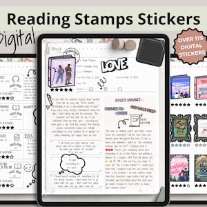 Adesivi digitali per diario di lettura / Adesivi GoodNotes Bookish / Widgets Tropes Generi / Adesivi ispiratori per Bookworm / Notability