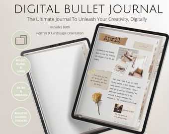 Páginas de diario digital, Diario digital para iPad, Goodnotes y Notability, Diario hipervinculado, Diario de sentimientos, Diario de ansiedad