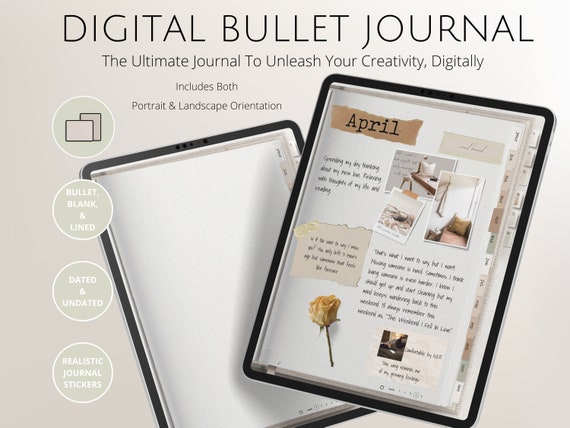 Digital Daily Journal Pages, Digital Journal for iPad, Goodnotes and Notability, Hyperlinked Journal, Feeling Journal Diary, Anxiety Journal