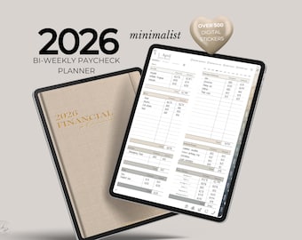 Planificateur budgétaire bihebdomadaire pour les chèques de paie 2026 : outil de suivi financier numérique (GoodNotes)