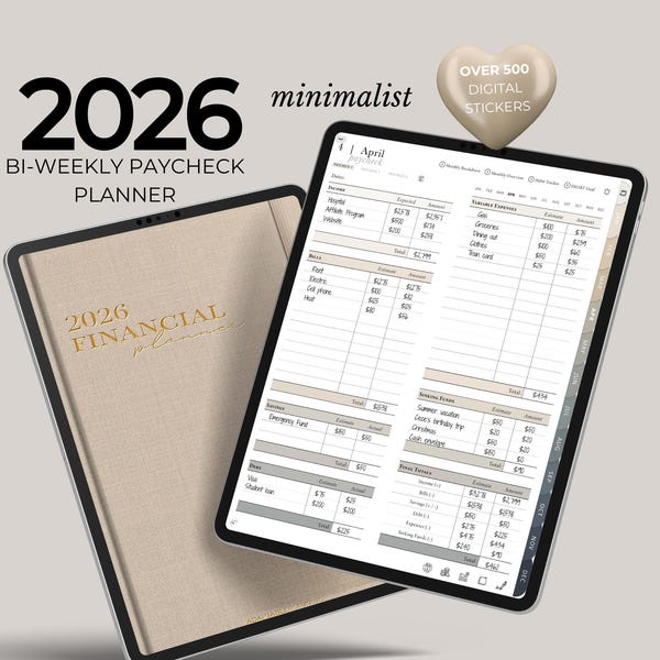 2026 Bi-Weekly Paycheck Budget Planner: Digital Financial Tracker (GoodNotes)