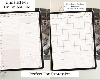 Digital Daily Planner  Portrait Digital Planner | GoodNotes | Monthly Pages | iPad Planner Daily | Hourly Planner | Personal Planner