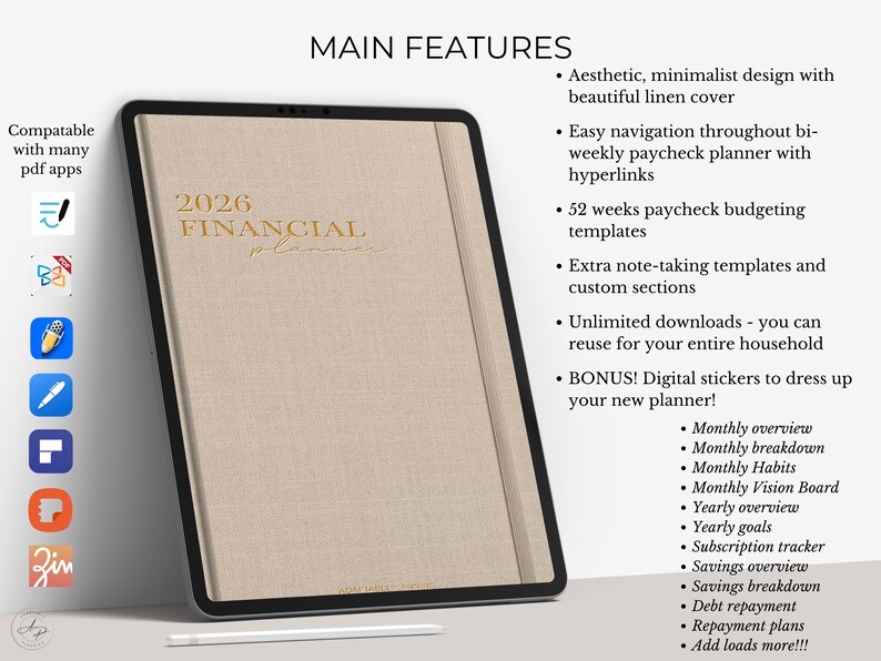 2026 Bi-Weekly Paycheck Budget Planner: Digital Financial Tracker (GoodNotes) image 2
