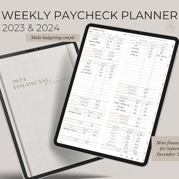 Paycheck Budget Planner, Weekly Paycheck Planner, Paycheck Budget GoodNotes, Financial Planner, Monthly Budget Tracker, Spending Tracker