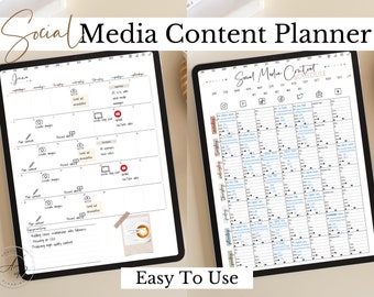 Digital Content Creator Planner, Social Media Content Calendar, Social Media Planner, Marketing Content Calendar, Instagram Content Planner