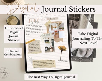 Digital Journal Stickers, Stickers For Journaling, Bullet Journal Stickers, Digital Journal for iPad, Journal for GoodNotes, Anxiety Journal