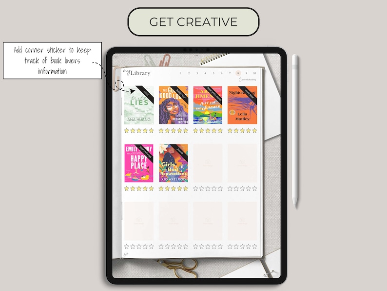 digital reading journal stickers for your reading journal romance trope stickers reading journal genre stickers goodnotes