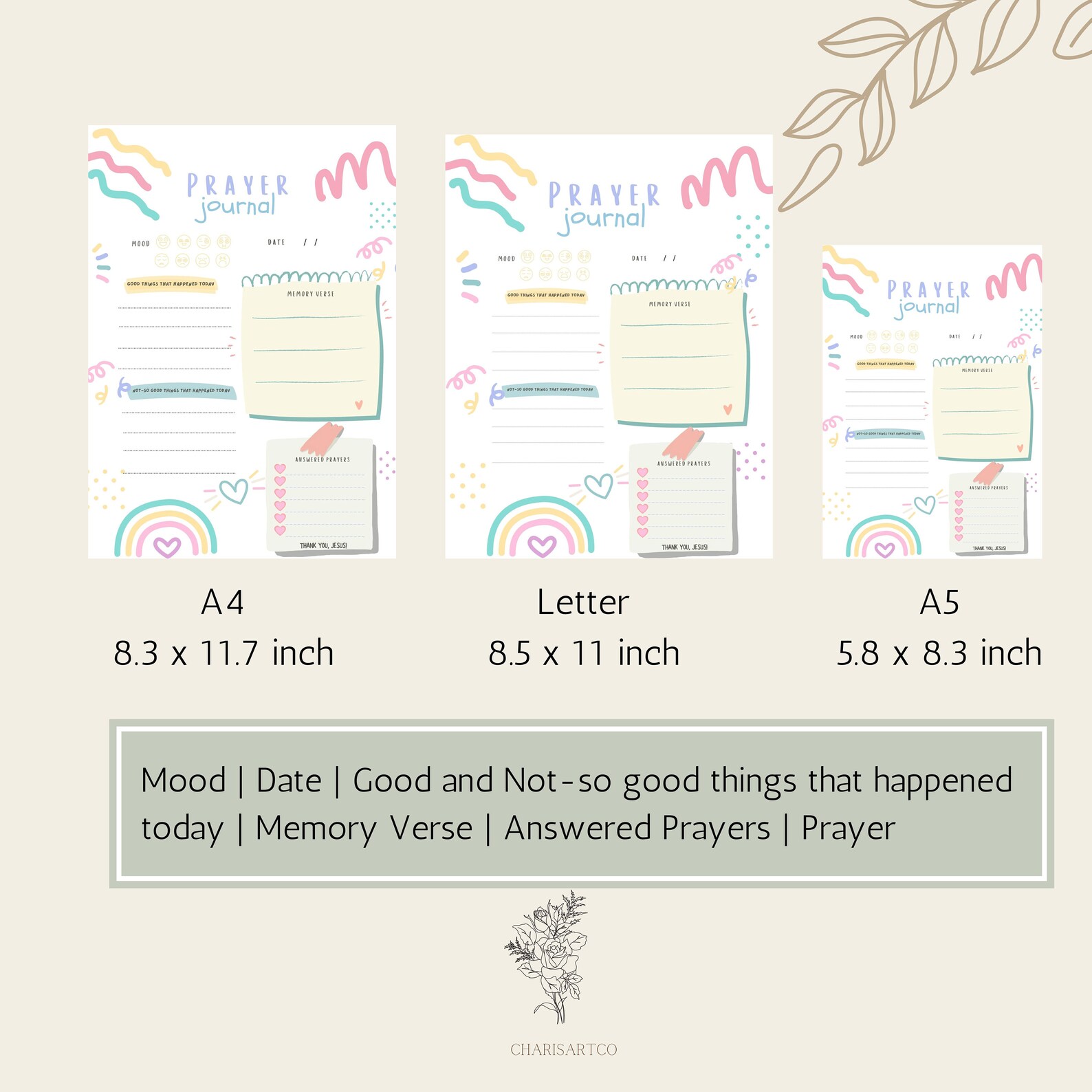 Kids Prayer Journal Printable Children's Prayer Journal Etsy