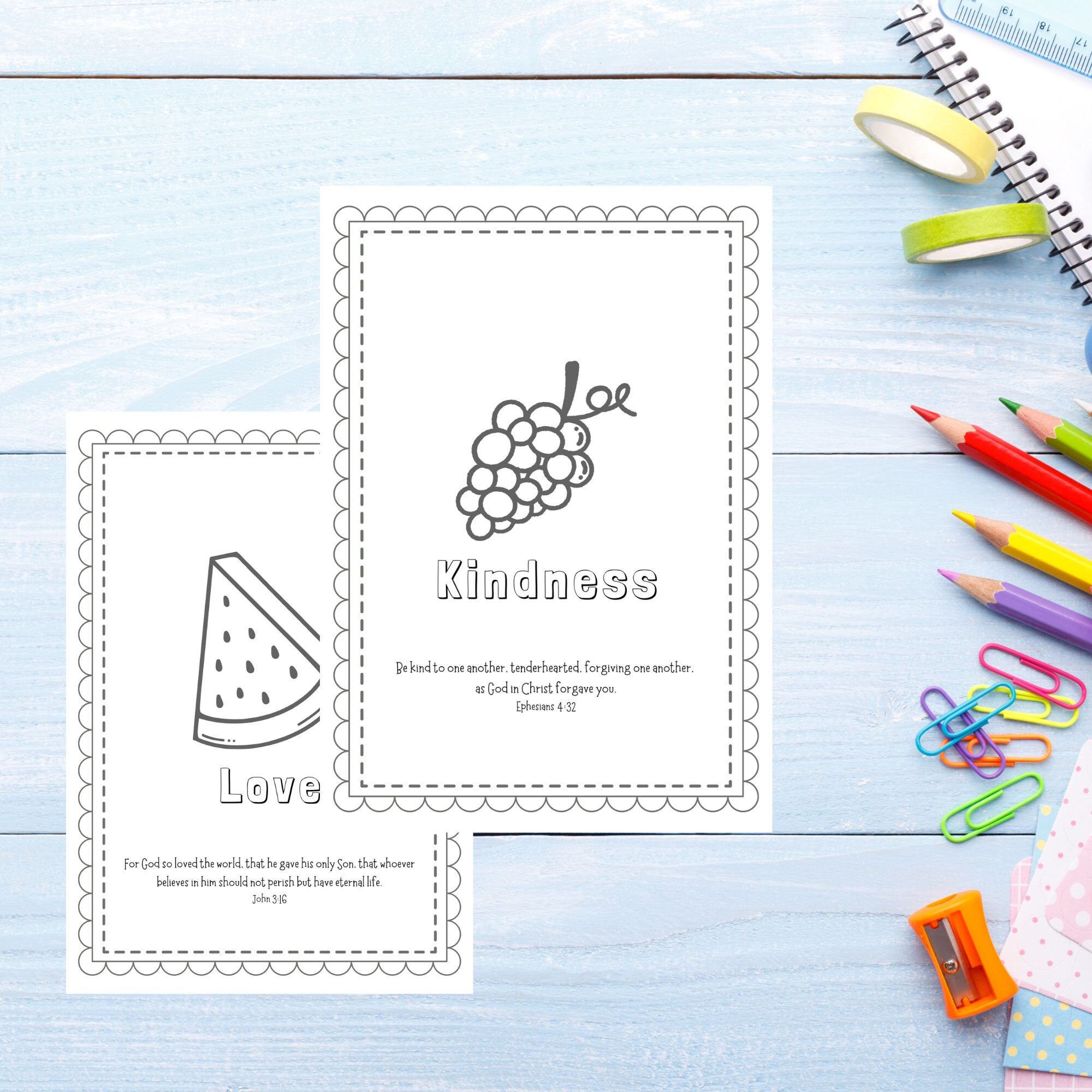 Fruit of the Spirit, Coloring Pages, Sunday School Coloring, Christian