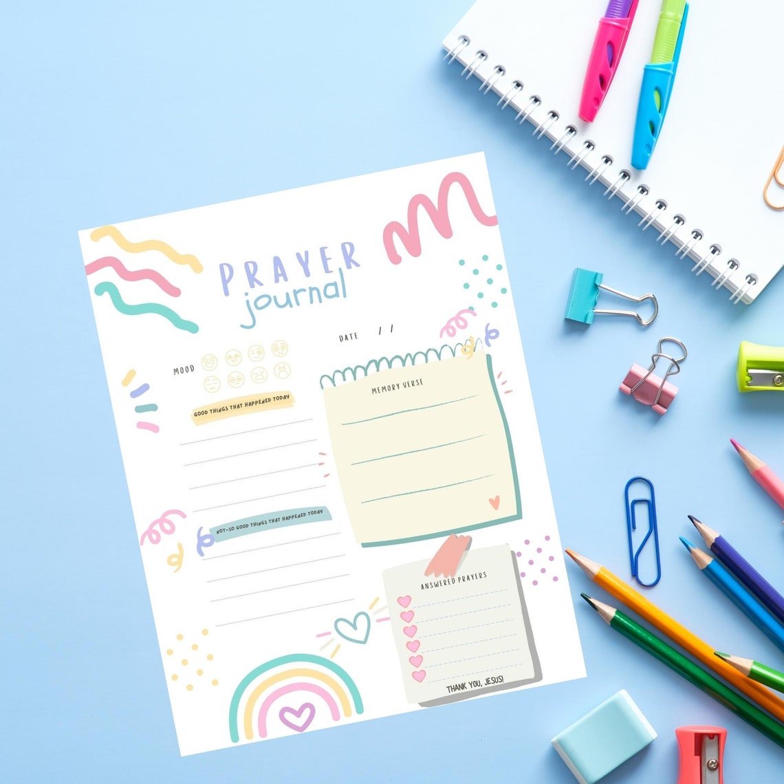 Kids Prayer Journal Printable Children's Prayer Journal Etsy