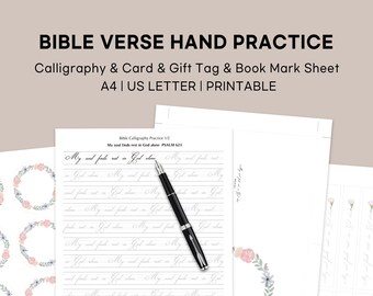 My soul finds rest in God alone PSALM 62:1 | Bible Verse Calligraphy Practice Sheets | Bible Verse Printable | Handlettering Card Gift Tags