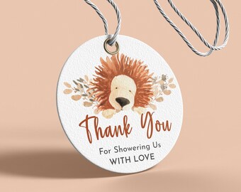 Printable Baby Shower Gift Tag | Lion Gift Tag | Baby Gift Tag | Thank You Gift Tag | Printable Cupcake Topper | Cookie Tag | Treat Tags