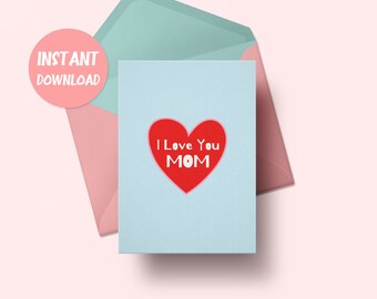 Printable Mothers Day Card | Happy Mother's Day Card | Mother Greeting Card | Mother Card | Best Mom Card | Card For Mom | Instant Download