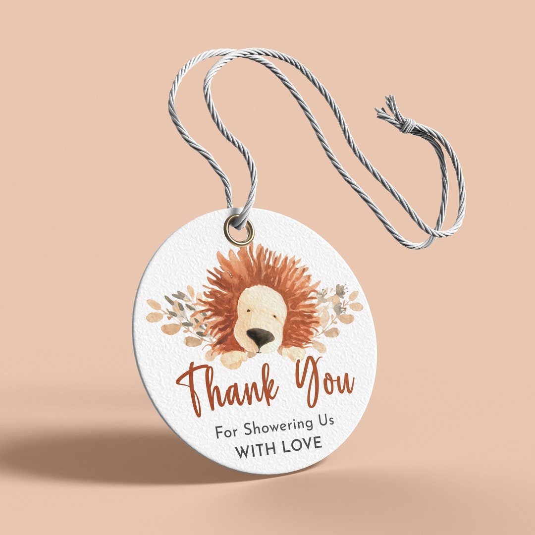 Printable Baby Shower Gift Tag Lion Gift Tag Baby Gift Tag - Etsy