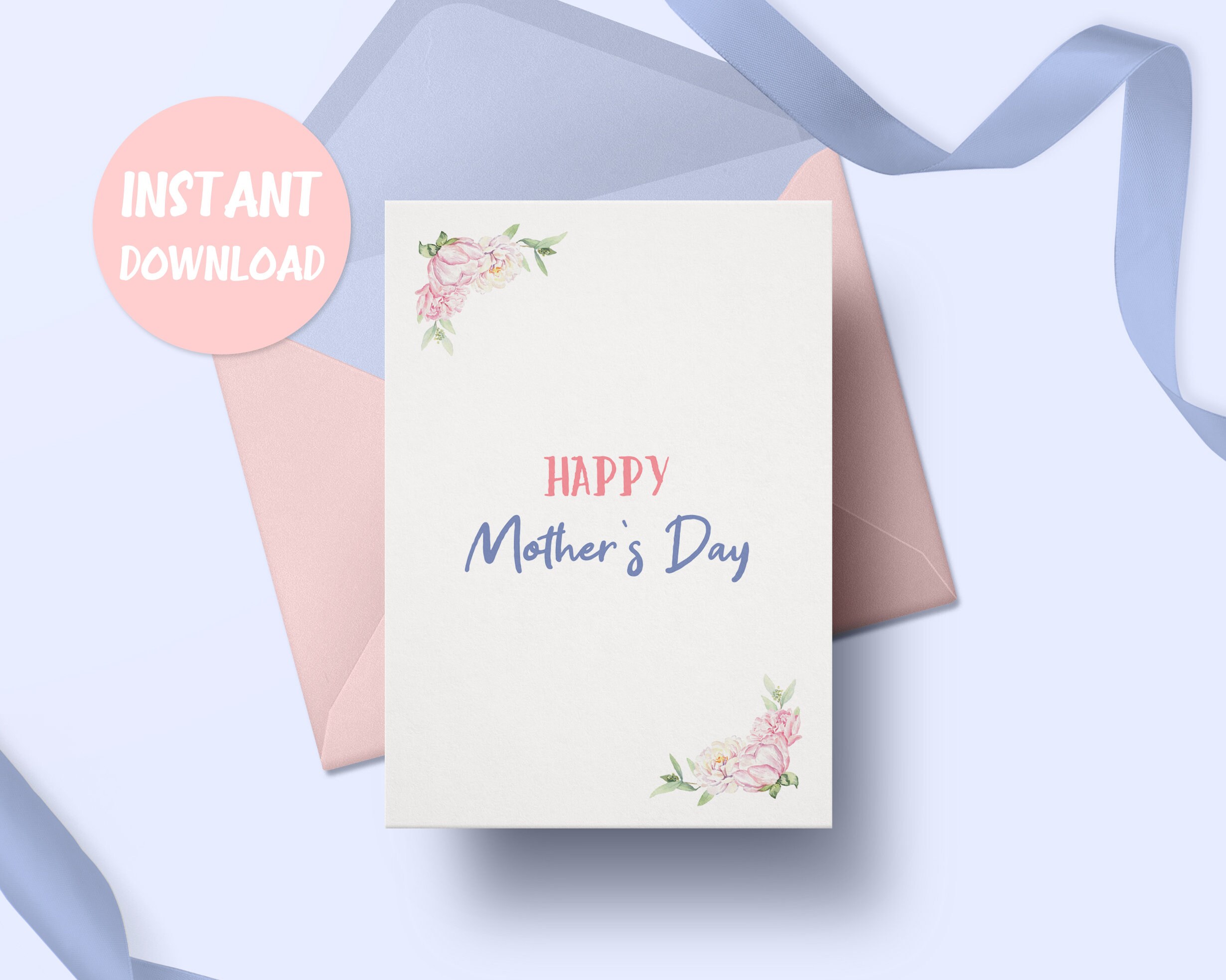 Printable Mothers Day Card Happy Mother's Day Card - Etsy
