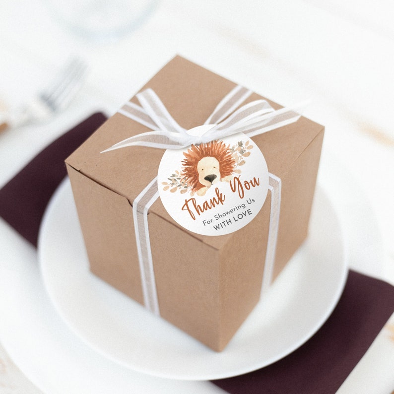 Printable Baby Shower Gift Tag | Lion Gift Tag | Baby Gift Tag | Thank ...