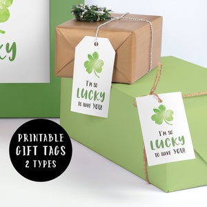 Printable St Patricks Day Gift Tag | St Patricks Day Decor | St Paddys Day Gift Tag | Clover Gift Tag | Lucky Tags | Treat Tags | Irish Tags