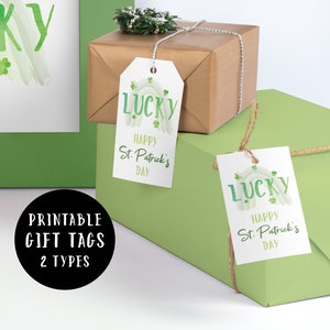 Printable St Patricks Day Gift Tags | St Patricks Day Decor | St Pattys Day | St Patricks Day Teacher Tags | Rainbow Gift Tags | Lucky Tags