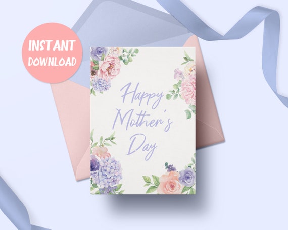 Printable Mothers Day Card Happy Mother's Day Card | Etsy