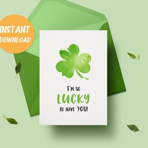 Tarjeta imprimible del Día de San Patricio / Tarjeta del Día de San Patricio / Tarjeta del Día de San Paddys / Tarjeta de felicitación de San Patricio / Tarjeta irlandesa / Celebración irlandesa