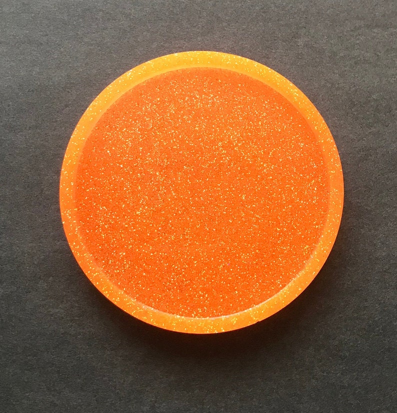 Neon Glitter Circle Resin Coaster