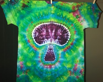 ラージパープルマッシュルームタイダイTシャツ