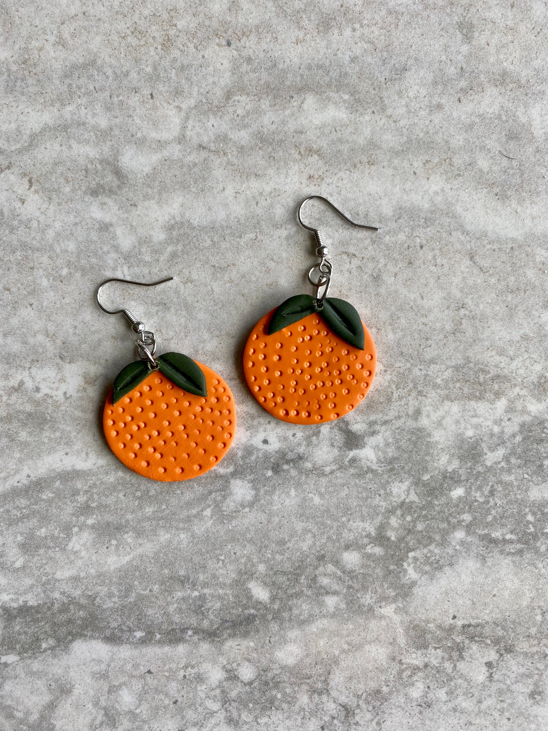 Big orange fruit dangle earrings Etsy