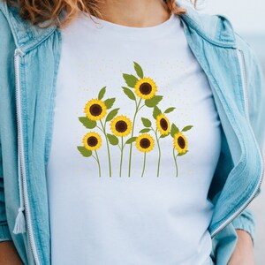 Sunflower Shirt, Cottagecore Shirt, Cottagecore Clothes, Botanical Shirt, French Vintage, Floral Shirt, Wildflower Shirt, Minimalist Gift