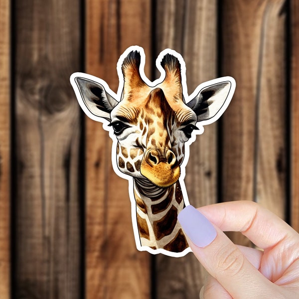 Die Cut Giraffe Waterproof Vinyl Sticker Realistic Style Zoo Animal Decal for Phone Laptop or Water Bottle