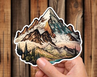 Realistic Mountain Vinyl Sticker Nature Scene Unique Wall Art Outdoor Rock Climbing Colorado Adventure Decal for Laptop or Water Bottle