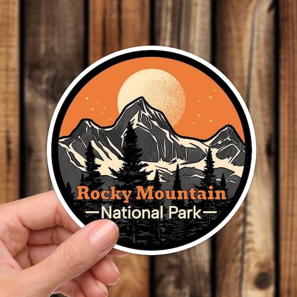 Rocky Mountain National Park Waterproof Sticker Artistic Style Travel Sticker Nature Aesthetic Decal for Laptop or Water Bottle