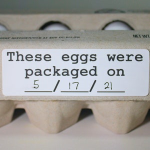 Egg Carton Labels With Packaging Date Adhesive Backing Stickers for Selling Eggs