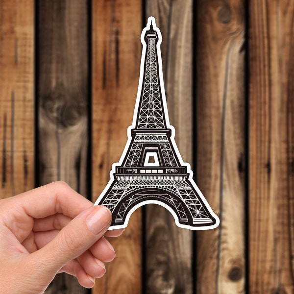 Gray Eiffel Tower Sticker Artistic Style Travel Sticker Paris France Architecture Aesthetic Decal for Phone Laptop or Water Bottle